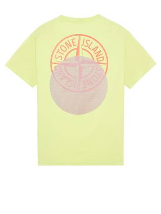 Tricromia Three Print Cotton Jersey T-Shirt Yellow - STONE ISLAND - BALAAN 3