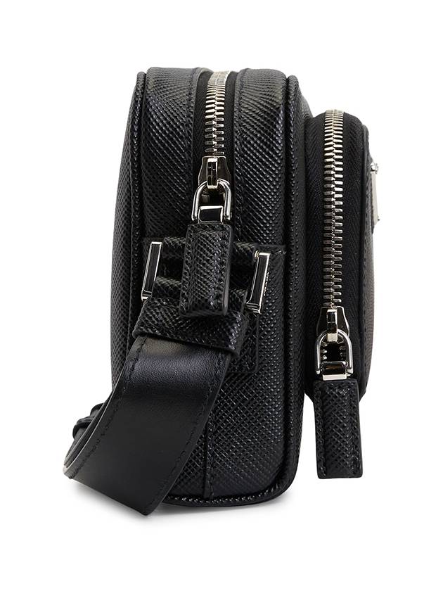 Saffiano Triangle Logo Black Cross Bag Black - PRADA - BALAAN 3