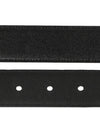 Silver Hardware Monogram Buckle Leather Belt Black - SAINT LAURENT - BALAAN 5