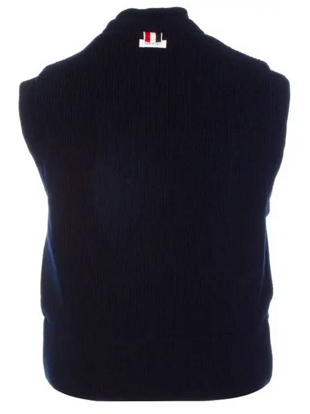 Fine Merino And Jersey Padding Reversible Vest Navy - THOM BROWNE - BALAAN 9