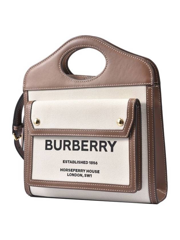 Women s Mini Two tone Canvas Tote Bag 8039361 - BURBERRY - BALAAN 1