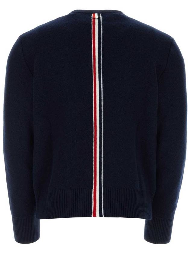 Arm Band Merino Wool Pique Knit Top Navy - THOM BROWNE - BALAAN 3