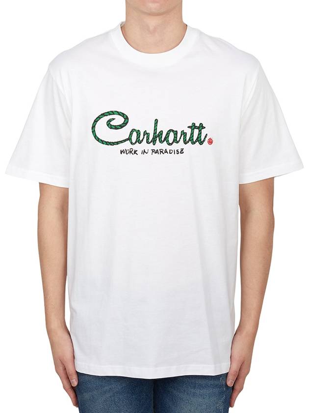 Paradise Script Short Sleeve T-Shirt White - CARHARTT WIP - BALAAN 2