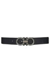 Gancini Buckle Reversible Leather Belt Navy Black - SALVATORE FERRAGAMO - BALAAN 2