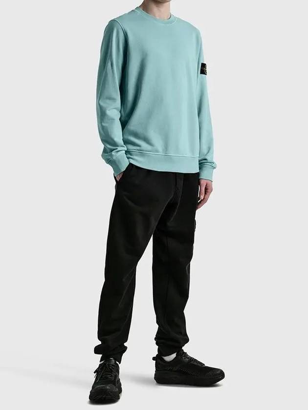 Stone Island Compass Waffen Lightweight Sweatshirt Sweatshirt Aqua - STONE ISLAND - BALAAN 4