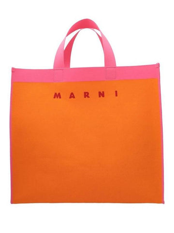 Colorblock Jacquard Tote Bag Orange - MARNI - BALAAN 1