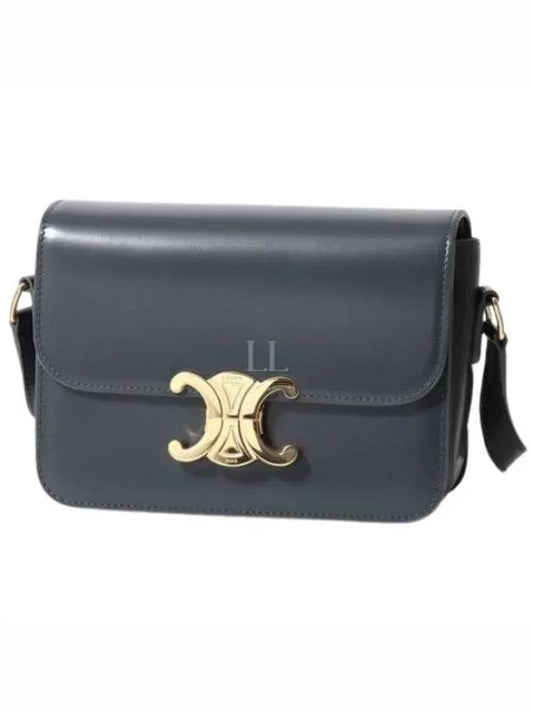 Teen Triomphe Shiny Calfskin Cross Bag Slate Grey - CELINE - BALAAN 2