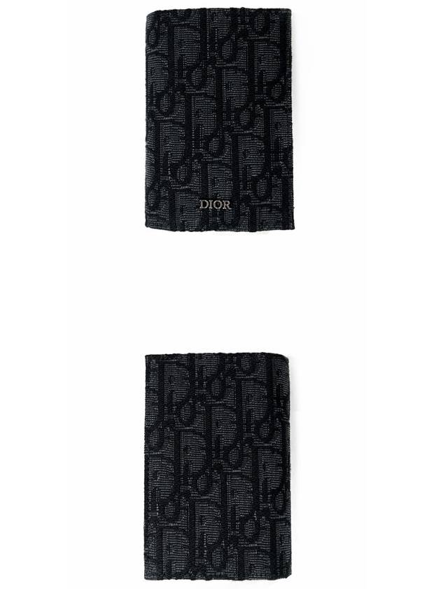 Bi-Fold Card Holder Black  Oblique Jacquard - DIOR - BALAAN 5