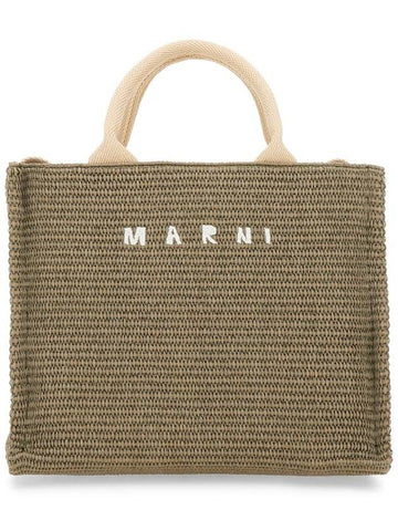 Marni Raffia Effect Fabric Small Tote Bag - MARNI - BALAAN 1