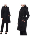 Detachable Hood Teffeta Kensington Trench Coat Black - BURBERRY - BALAAN 3