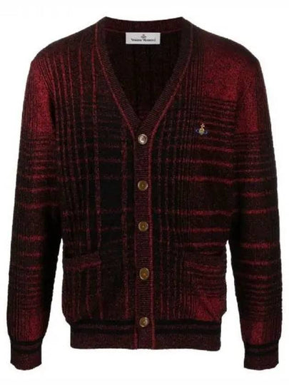 Logo Check Cardigan Red - VIVIENNE WESTWOOD - BALAAN 2