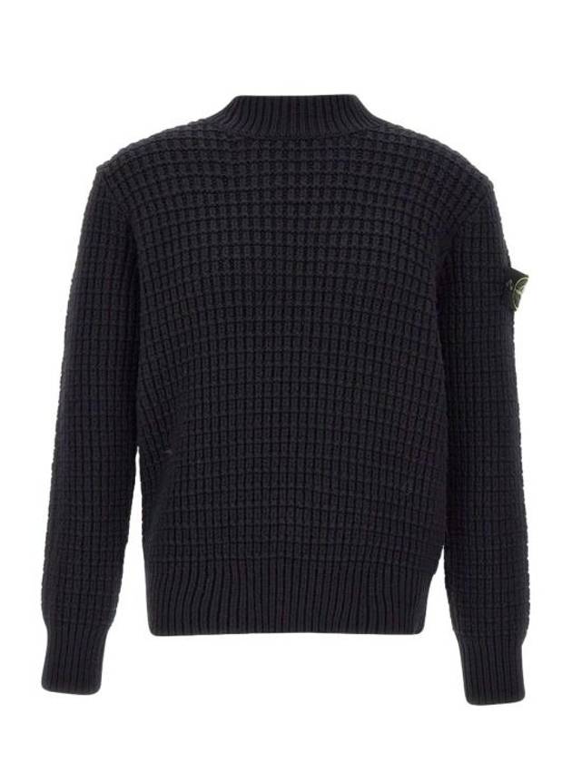 Compass Badge 3D Knit Top Black - STONE ISLAND - BALAAN 2