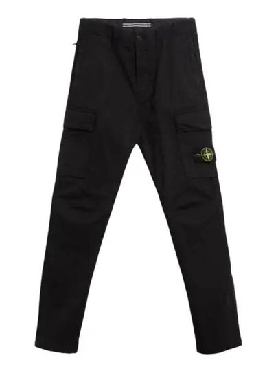 Supima Cotton Twill Stretch TC Straight Pants Black - STONE ISLAND - BALAAN 2