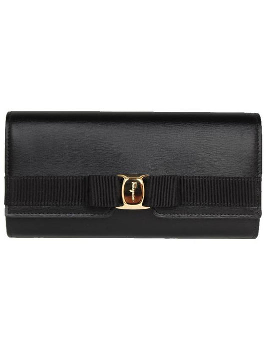 Vara Bow Continental Long Wallet Black - SALVATORE FERRAGAMO - BALAAN 2