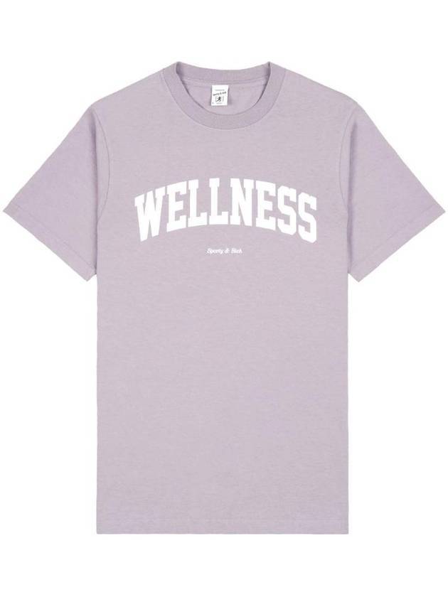 Wellness Logo Print Cotton Short Sleeve T-Shirt Lilac - SPORTY & RICH - BALAAN 1