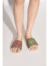 Strawberry Logo Slippers Beige - GUCCI - BALAAN 3