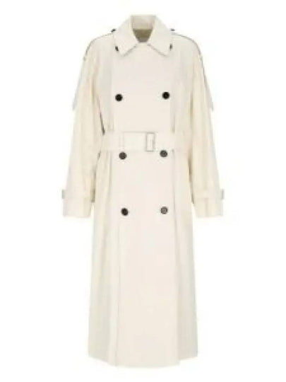 Belted Cotton Gabardine Trench Coat Ivory - BURBERRY - BALAAN 2