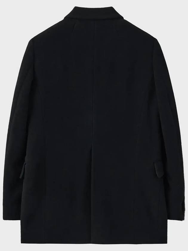 Wool Twill Double Breasted Jacket Black - NOIRER FOR WOMEN - BALAAN 4