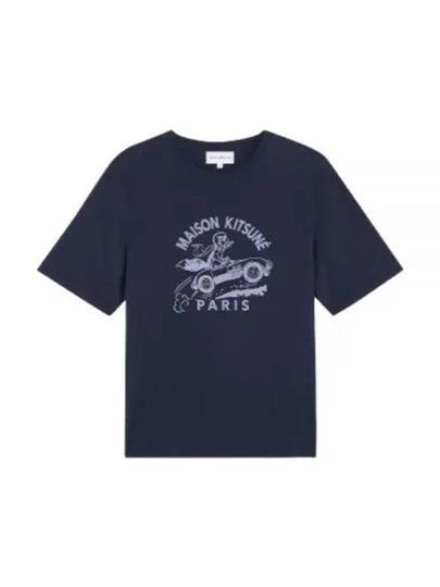 Racing Fox Comfort Short Sleeve T-Shirt Ink Blue - MAISON KITSUNE - BALAAN 2