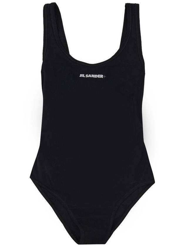 Women's Logo Printed Backless One-Piece Swimsuit Black - JIL SANDER - BALAAN 2