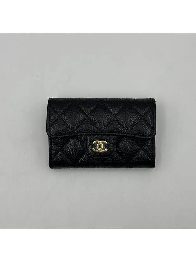 Classic Card Holder Grained Calfskin Gold Metal Black AP0214 - CHANEL - BALAAN 2