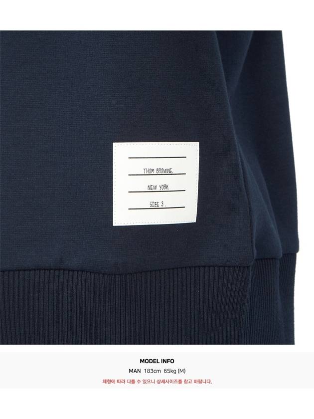 Logo Tab RWB Stripe Trimming Knit Top Navy - THOM BROWNE - BALAAN 8