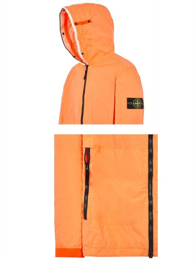 Wappen Patch Skin Touch Nylon Hooded Jacket Orange - STONE ISLAND - BALAAN 6