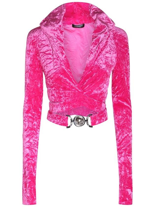 Medusa Bigi Cutout VELVET Velvet Crop Hood Pink - VERSACE - BALAAN 2