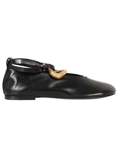 Ring Detail Leather Flat Black - JIL SANDER - BALAAN 2