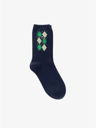 Women s Argyle Check Medium Neck Socks RA290E 54N 166 Domestic Product GQ2N24100235840 - LACOSTE - BALAAN 1