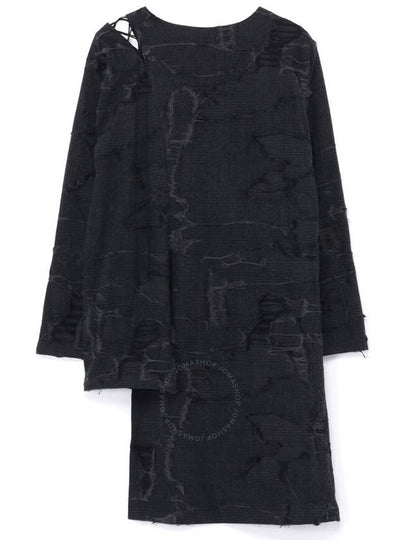 Y'S Ladies Wool Glen Check Lace-Up Shoulder Detail Top, Brand Size 1 (X-Small) - YOHJI YAMAMOTO - BALAAN 2