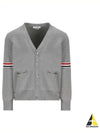 Milano Stitch Sprite Armband Cotton V-neck Cardigan Light Grey - THOM BROWNE - BALAAN 2