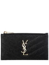 Monogram Fragment Zipper Card Wallet Black - SAINT LAURENT - BALAAN 2