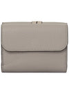 Alphabet Grain Leather Flap Small Half Wallet Grey - CHLOE - BALAAN 3