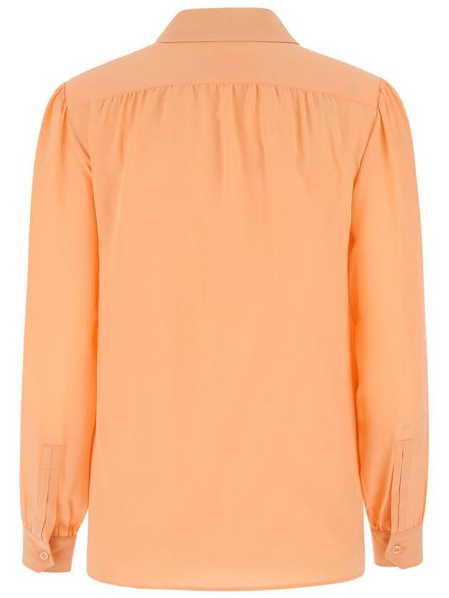 Pointed Lavalli?re Silk Blouse - SAINT LAURENT - BALAAN 3