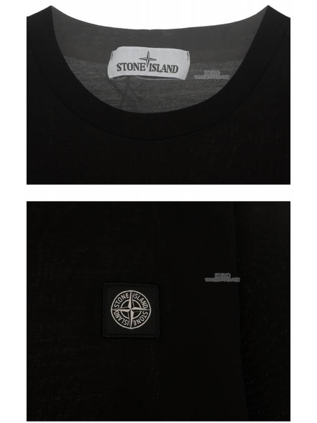 Men's Logo Patch Cotton Short Sleeve T-Shirt Black - STONE ISLAND - BALAAN 7