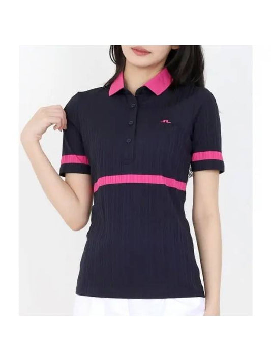 Golf Moira Short Sleeve Polo Shirt Navy - J.LINDEBERG - BALAAN 1