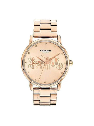 Coach Grand Quartz Carnation Gold Dial Ladies Watch 14503740 - COACH - BALAAN 1