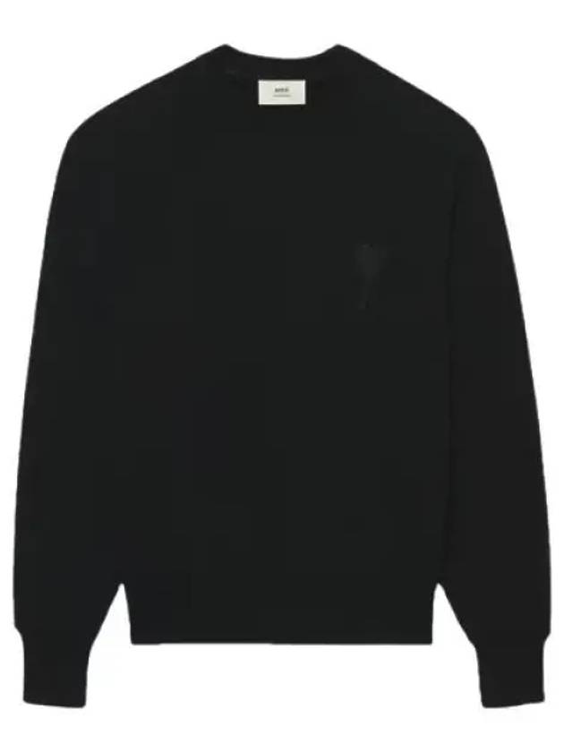 Big Heart Logo Sweatshirt Black - AMI - BALAAN 2