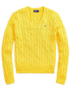 Women's Embroidered Logo Knit Top Yellow - POLO RALPH LAUREN - BALAAN 3