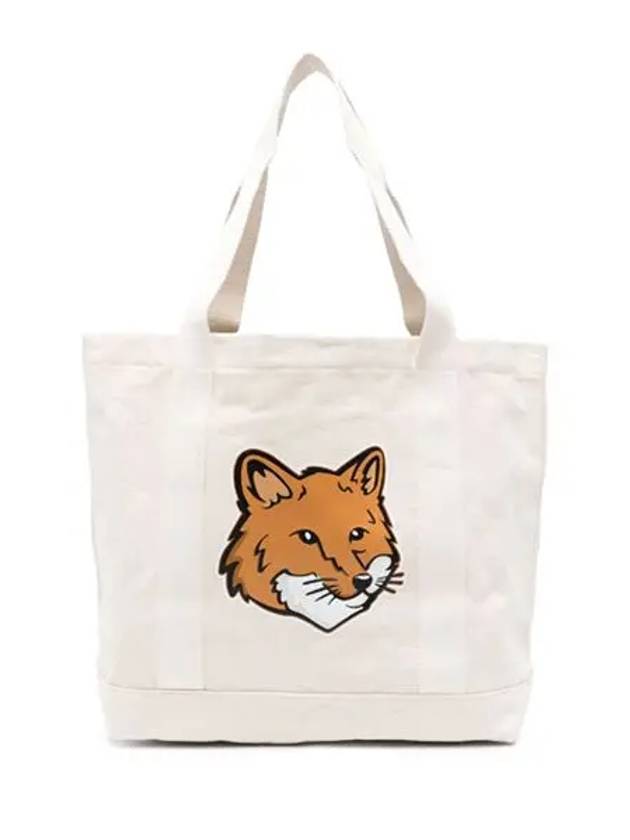 Fox Head Print Tote Bag Ecru - MAISON KITSUNE - BALAAN 2