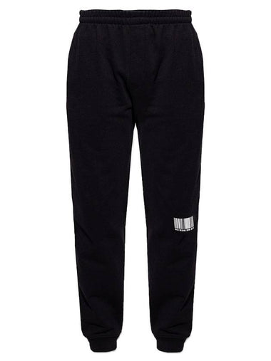 Barcode Print Jogger Track Pants Black - VETEMENTS - BALAAN 1