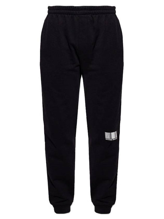 Barcode Print Jogger Track Pants Black - VETEMENTS - BALAAN 1