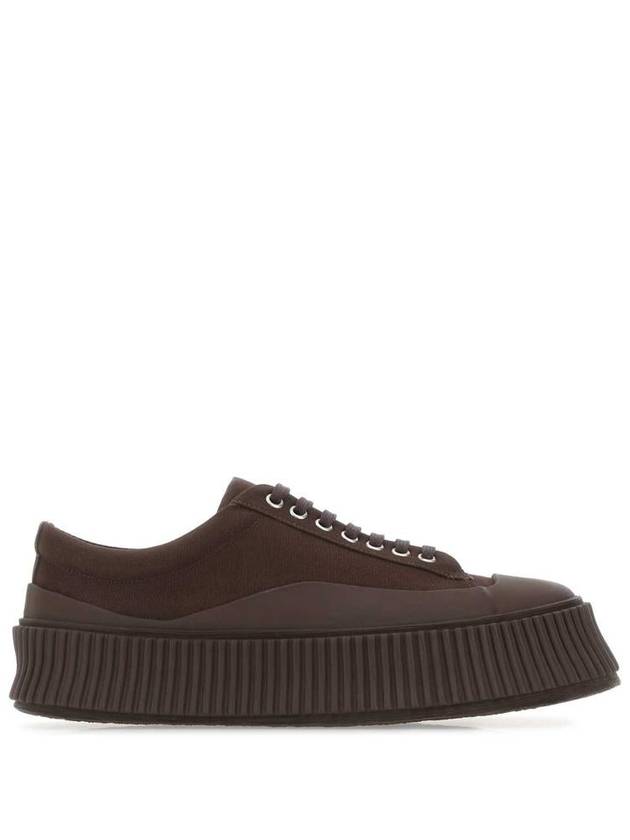 BROWN Brown canvas and rubber sneakers J15WS0002P4868 209 - JIL SANDER - BALAAN 2