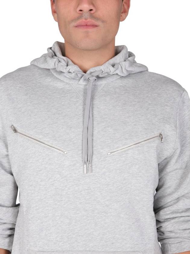 zip-up detail cotton hood gray - ALEXANDER MCQUEEN - BALAAN 5