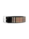 Men's Vintage Check Leather Belt Beige - BURBERRY - BALAAN 5