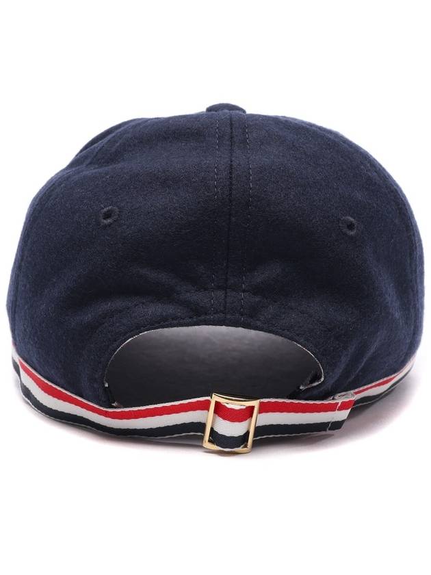 Bow Grosgrain Wool Flannel Ball Cap Navy - THOM BROWNE - BALAAN 6