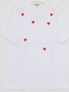 P1T3383 WHITE Manny Red Heart Short Sleeve T Shirt - COMME DES GARCONS - BALAAN 2