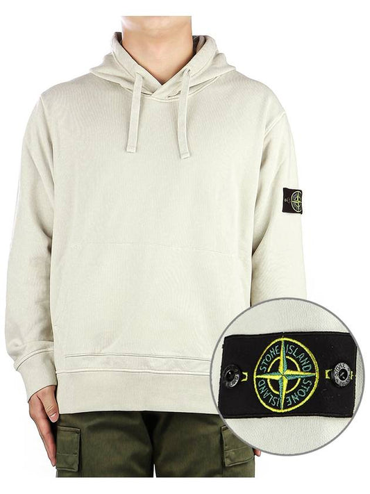 Signature Logo Patch Hoodie Beige - STONE ISLAND - BALAAN 2