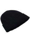 Cotton Logo Patch Beanie Black - BARBOUR - BALAAN.